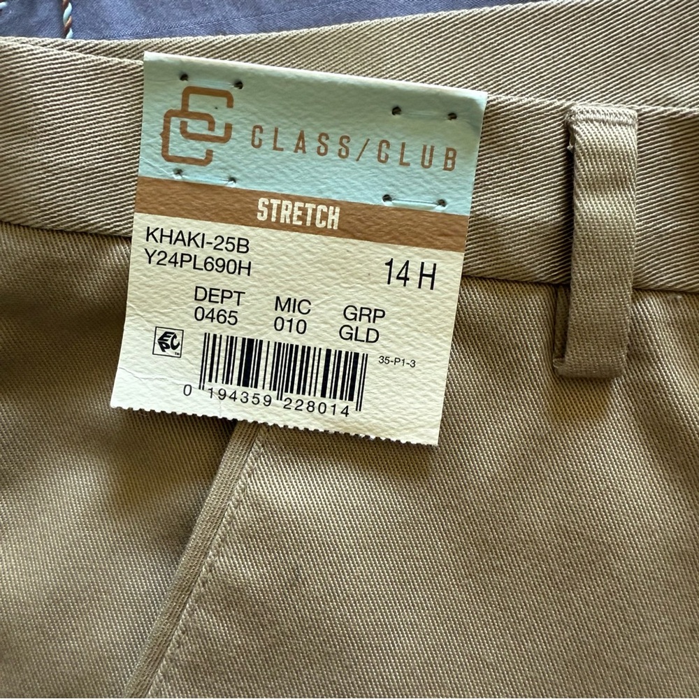 Class Club Boys Stretch Dress Pants Khaki 14H – New with Tags - Picture 4 of 10